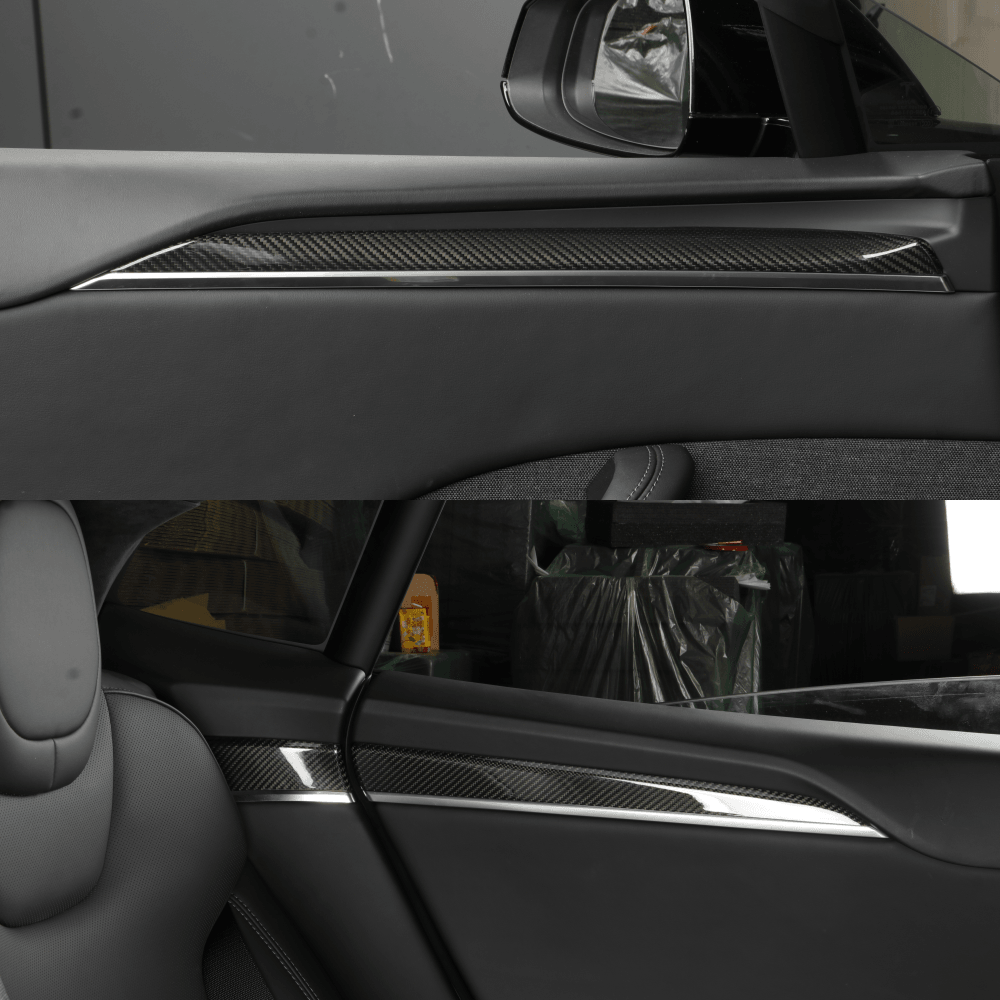 Premium Carbon Fiber Interior Door Panel Upgrade for Tesla Model S 2022 and Beyond - Evooor