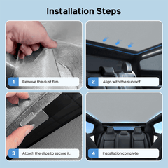Electrostatic Adsorption Sunroof Ice Crystal Glass Roof Sunshade for Cybertruck - Evooor