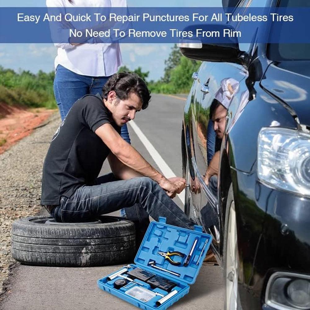 All Cars Tubeless Tire Puncture Repair Set - Essential Emergency Kit for Vehicle Owners - Evooor