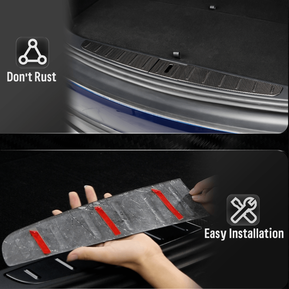 High-Quality Carbon Fiber Trunk Sill Protectors Set for Tesla Model X 2022 and Beyond - Evooor