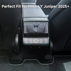 Premium Stainless Steel Rear Console Vent Cover - Compatible with Tesla Model Y - Enhance Interior with Juniper Finish - 2025+ Model Year Compatibility - Evooor