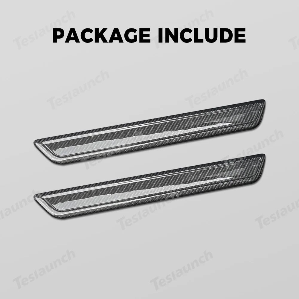 High-Quality Carbon Fiber Door Sill Guards Set for Tesla Model Y Juniper 2025+ (2 Pieces) - Evooor