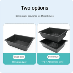 Double Layer Underseat Storage Box Organizer for Tesla Model X 2023+: Durable TPE+ABS Design - Evooor