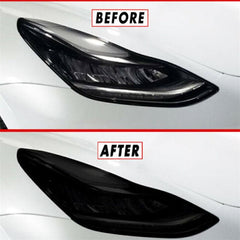 Model 3/Y Headlamps Protector Film-TPU Smoked Black Headlights Accessories 1 Pair For Tesla (2017-2023) - Evooor