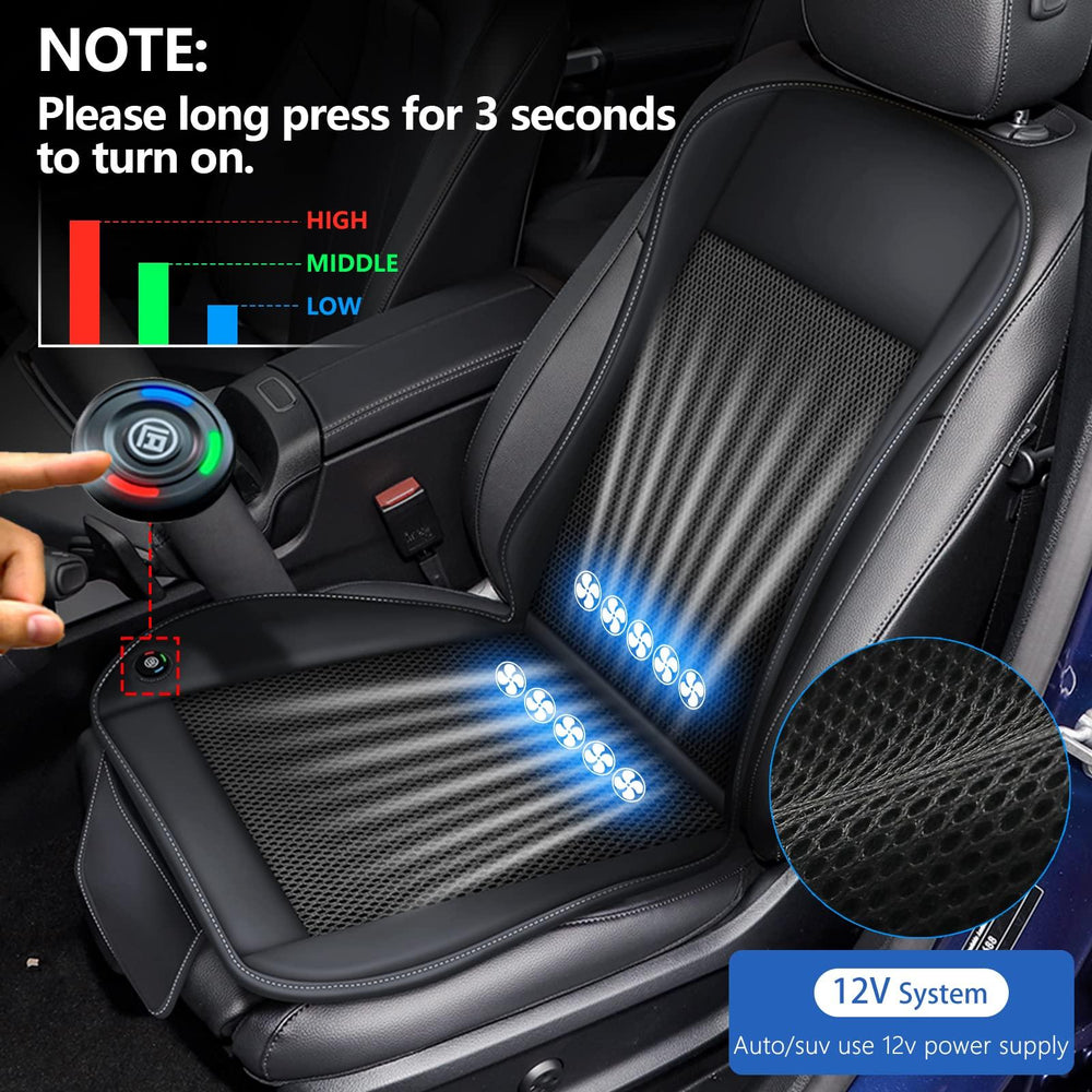 Tesla 12V Automotive Cooling Seat Pad Breathable Chair Cushions Car Seat Cover - Evooor