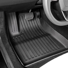 Model 3 Floor Mats All Weather Double Layer Flocking TPE For Tesla(2017-2023) - Evooor