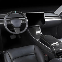 Premium Carbon Fiber Steering Wheel Cover for Tesla Model 3/Y - Deluxe Automotive Accessory for 2017-2023 Models - Evooor
