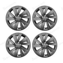 Set of 4 High-Quality 19'' Crossflow Wheel Covers Compatible with Tesla Model Y 2025+ - Sleek Helix 2.0 Design - Evooor