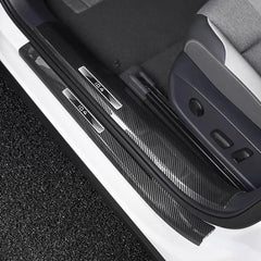 Leather Carbon Fiber Texture Door Sill For VW ID.4 2021-2025 - Evooor