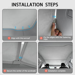 Alcantara Split Nano Ice Crystal Glass Roof Sunshade for Tesla Model Y Juniper 2025+ - Evooor