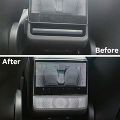 Premium Stainless Steel Rear Console Vent Cover - Compatible with Tesla Model Y - Enhance Interior with Juniper Finish - 2025+ Model Year Compatibility - Evooor