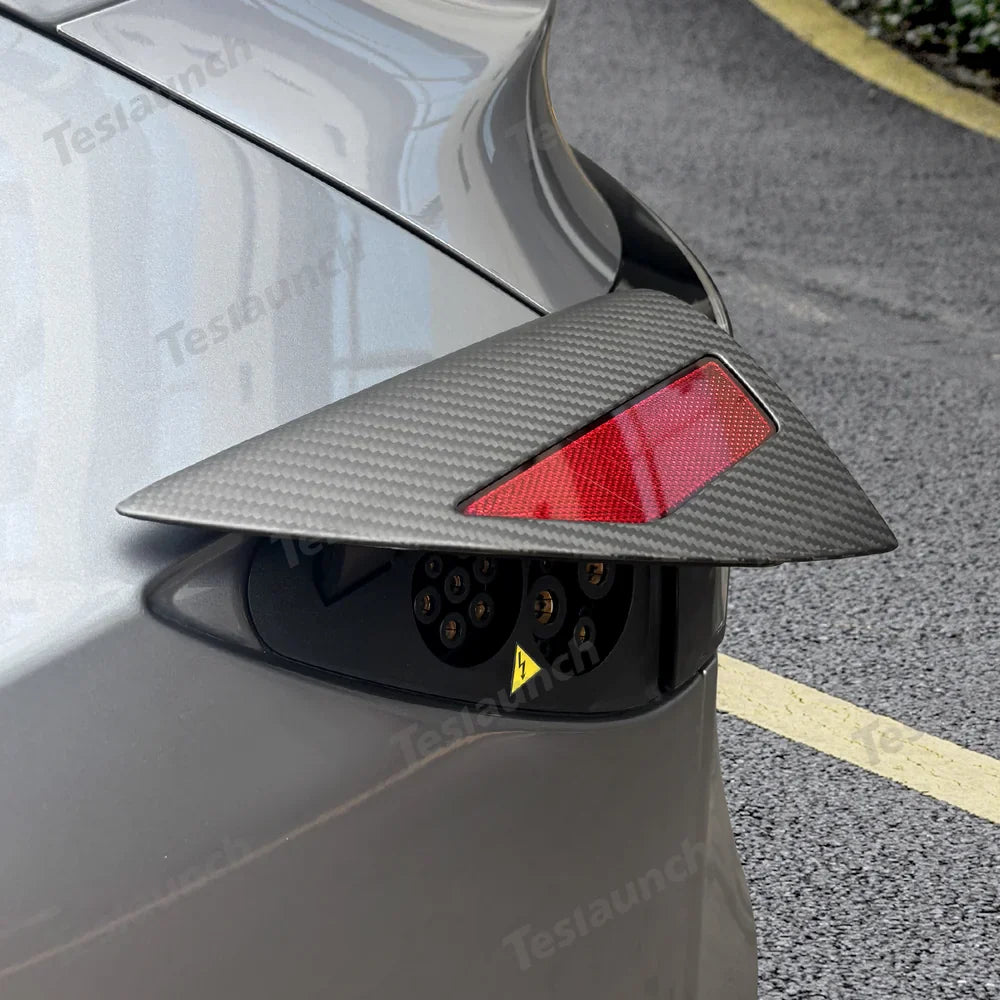 Premium Carbon Fiber Charging Port Cover for Tesla Model Y - Compatible with Juniper 2025 and Beyond - Evooor