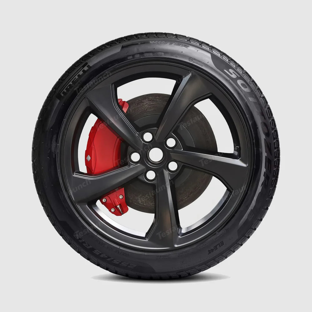 Set of 4 Red Brake Caliper Covers for Tesla Model Y - Enhanced Style for 2025+ Models - Evooor