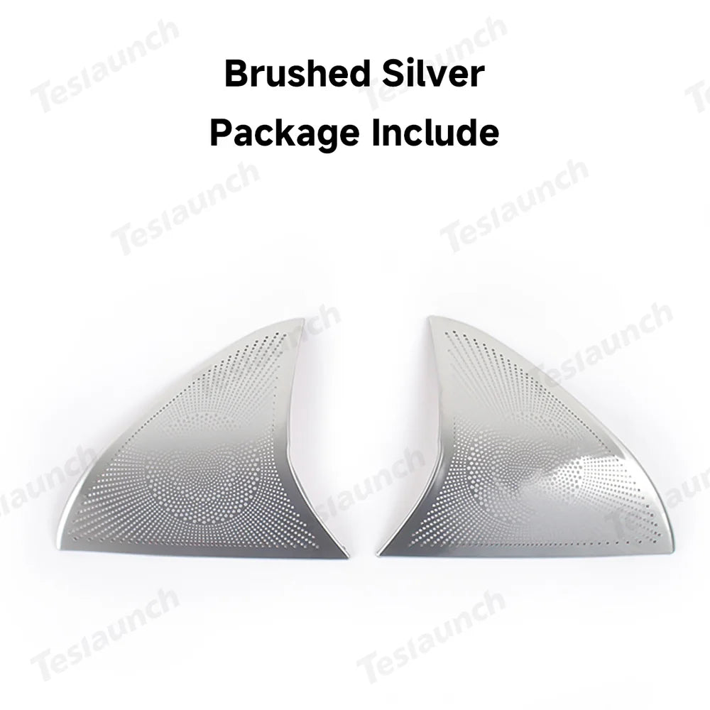 Tesla Model Y Juniper 2025+ Stainless Steel Triangle Front Door Speaker Grilles - Evooor