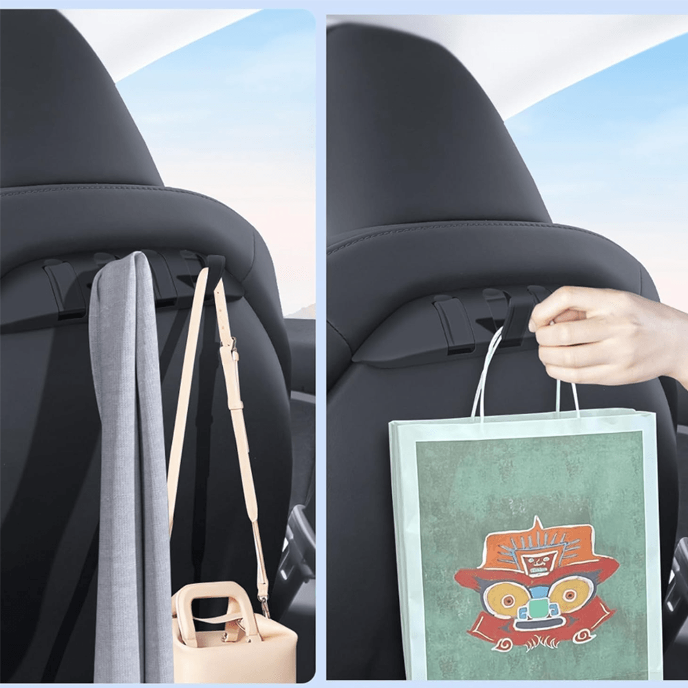 Convenient Foldable Car Seat Back Hook Hanger Organizer for Tesla Model 3/Y - Evooor