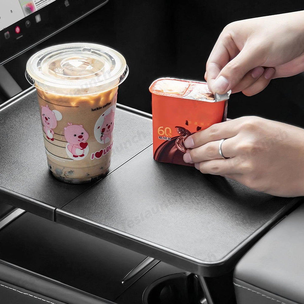 Multi-functional Foldable Desk – Center Console Mount for Tesla Model Y Juniper 2025+ - Evooor