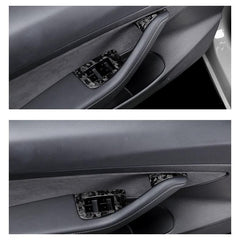 High-Quality Carbon Fiber Door Switch Covers for Tesla Model 3 and Model Y (Set of 12) - Evooor