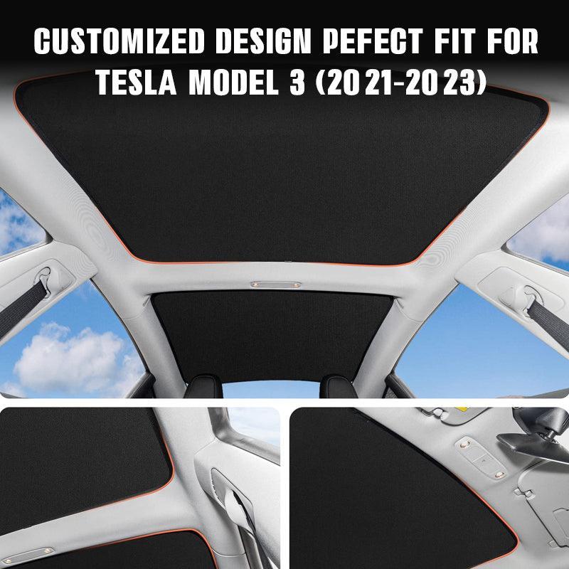 Glass Roof / Sunroof Sunshade for Tesla Model 3(2021-2023) Sun Visor Accessories - Evooor