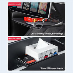 Tesla Model 3/Y Center Console Tray Magnetic Under Screen Tissue Box - Evooor