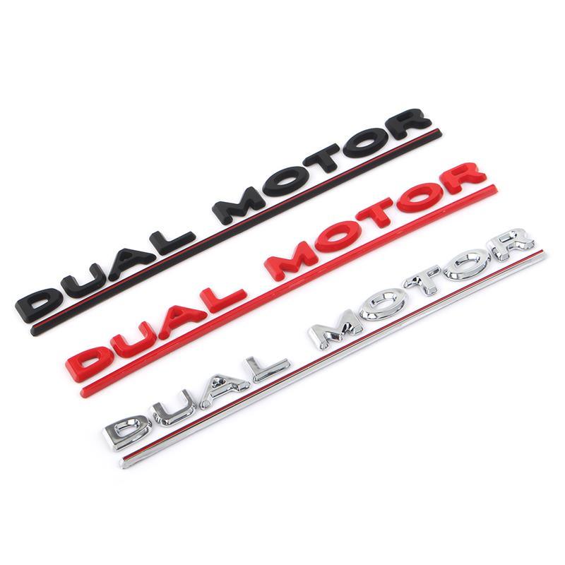 Model 3/Y/X/S Dual Motor' Decal Rear Trunk Wrap Emblem For Tesla(2012-2023) - Evooor