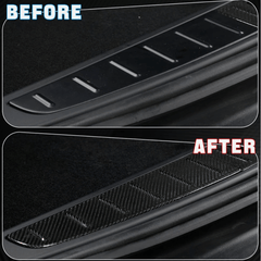 High-Quality Carbon Fiber Trunk Sill Protectors Set for Tesla Model X 2022 and Beyond - Evooor