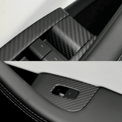 Highland 2024+ Tesla Model 3 Carbon Fiber Window Switch Cover Trim Set (10 Pieces) - Evooor