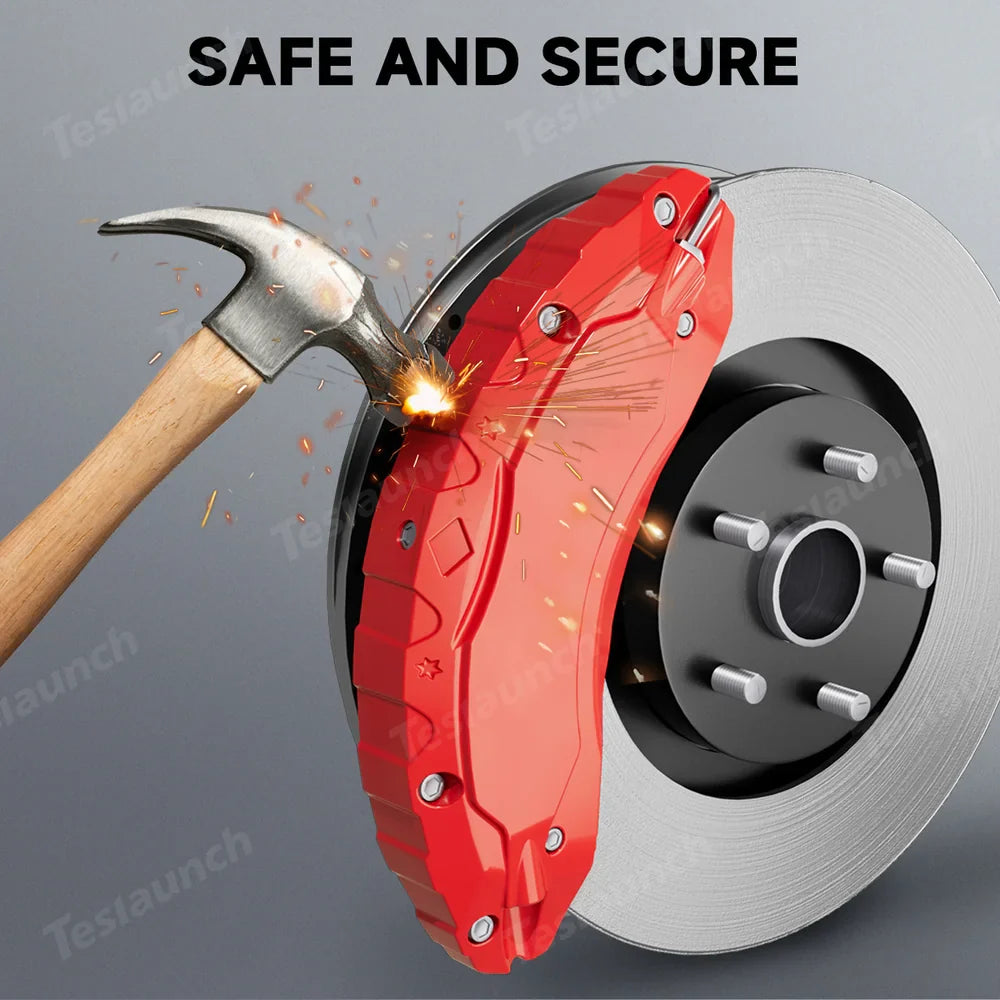 Set of 4 Red Brake Caliper Covers for Tesla Model Y - Enhanced Style for 2025+ Models - Evooor