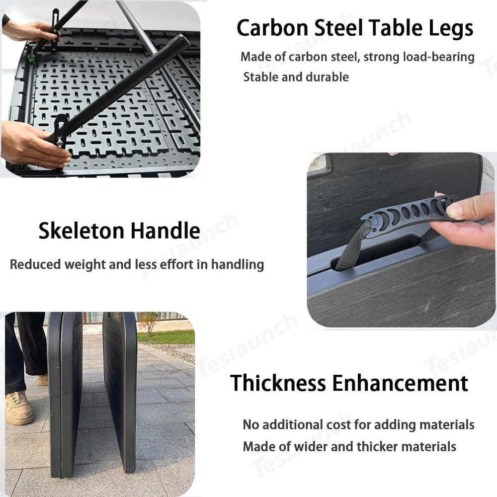 Upgraded Camping Folding Table Travel & Trunk Storage for Tesla Model Y Juniper 2025+ - Evooor