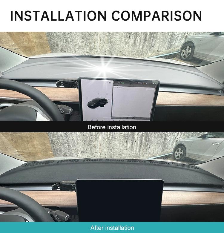 Premium Non-Reflective Dashboard Cover for Tesla Model 3/Y - Reduce Glare and Enhance Driving Visibility - Evooor