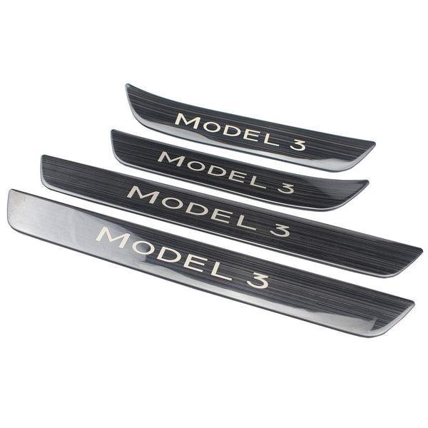 Tesla Model 3 Front / Real Door Sill Cover Protector (4 pcs) (2017-2023) - Evooor