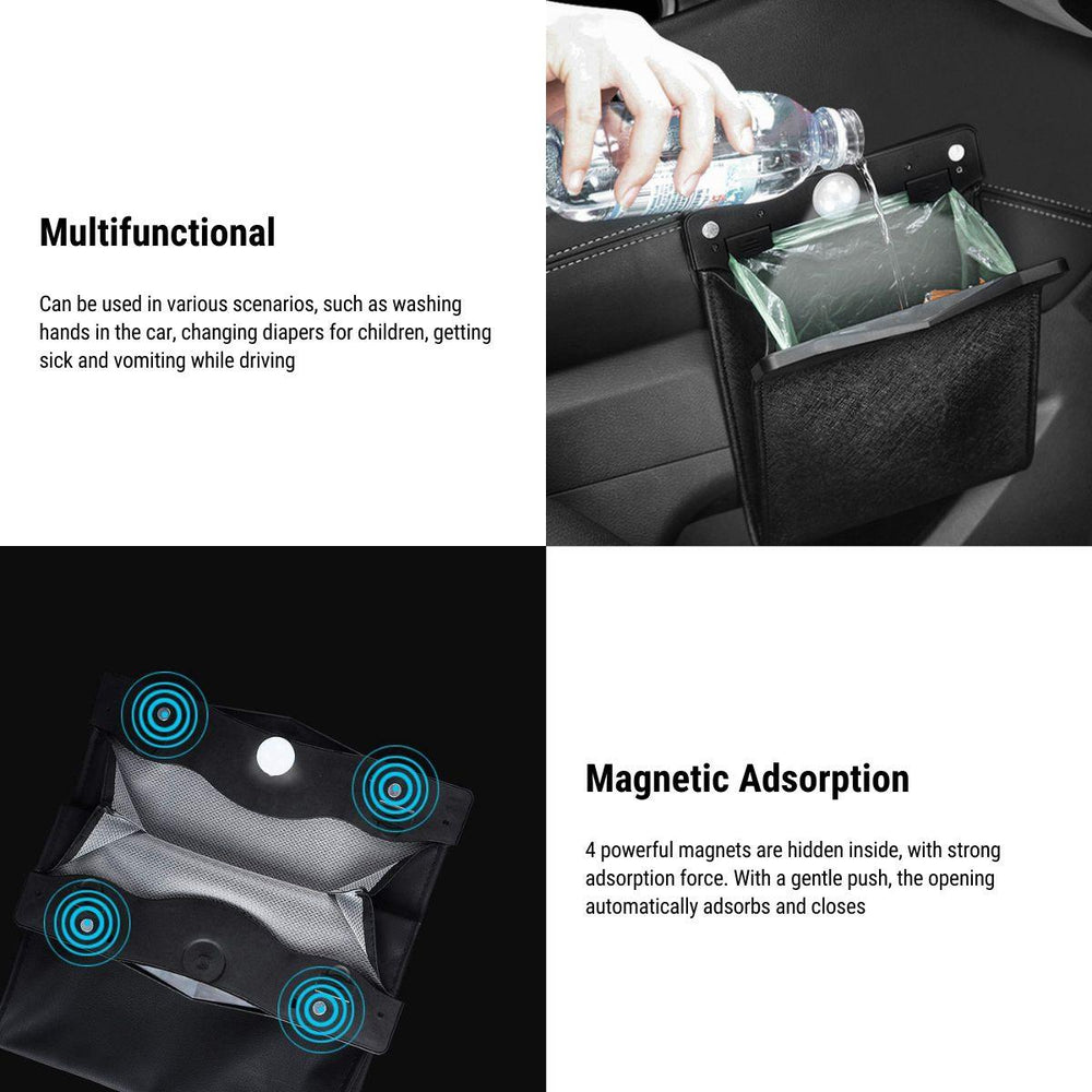 Durable LED Car Trash Can for Tesla Model 3/Y/X/S - Eco-Friendly Car Waste Bin - Evooor