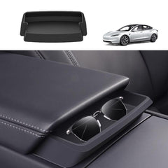 Tesla Model 3 Armrest Sunglasses Holder Organizer with Extra Storage Space - Evooor