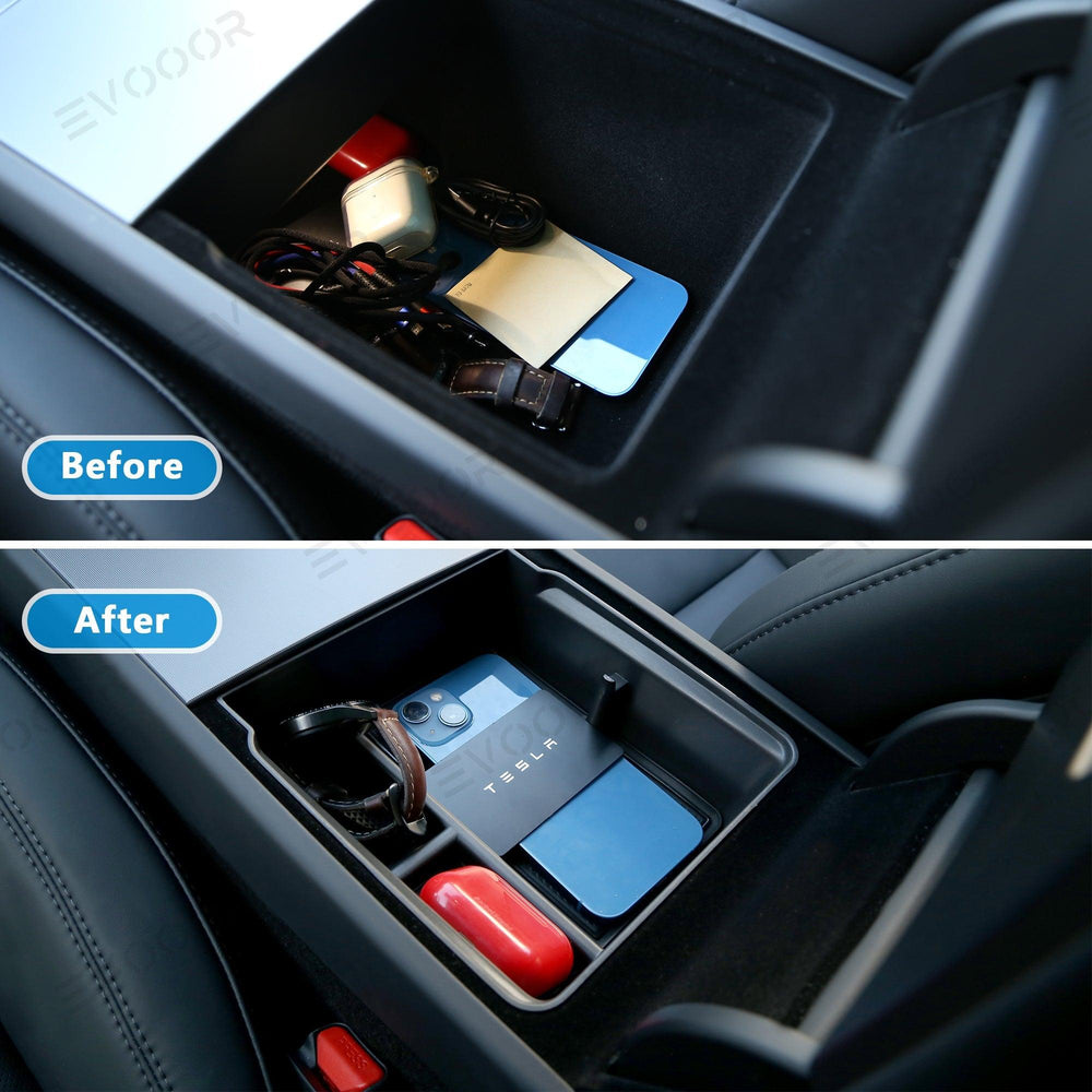 2024 Model 3 Highland Center Console Organizer and Armrest Box for Tesla - Evooor