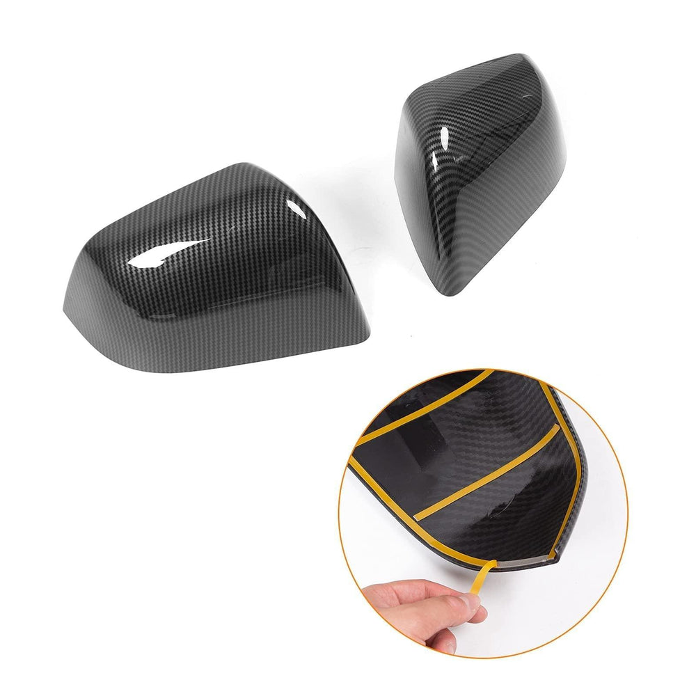Tesla Model Y Side Door Mirror Cover (Carbon Fiber Pattern ABS) (1 pair) (2020-2023) - Evooor