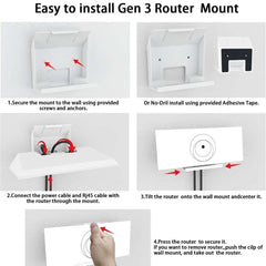 Wall Mount Kit for Starlink Gen 3 Router with Easy Installation - No Tools Needed - Evooor