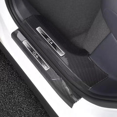 Leather Carbon Fiber Texture Door Sill For VW ID.4 2021-2025 - Evooor