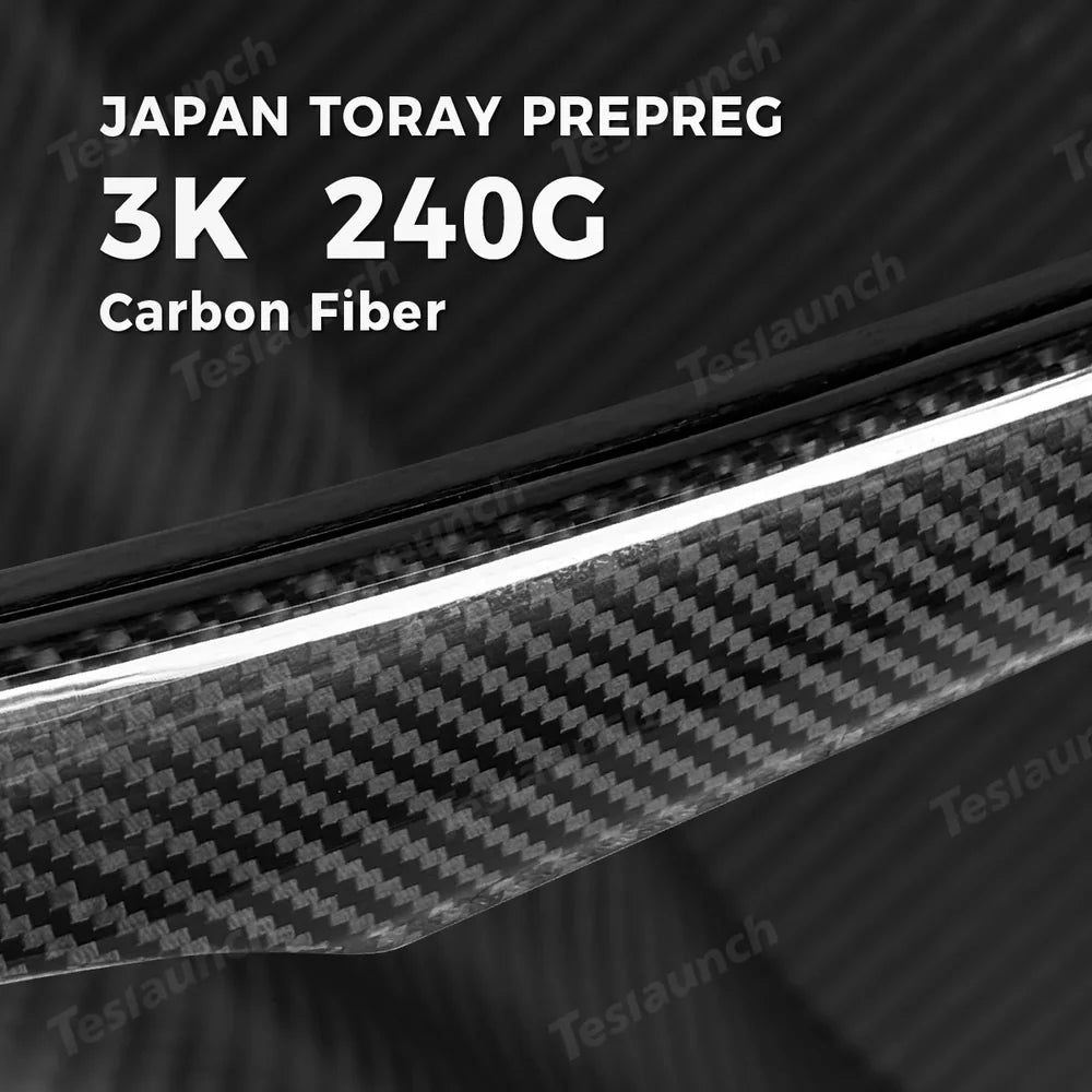 Glossy Carbon Fiber Door Panel Protectors for Tesla Model Y Juniper 2025+ (Set of 4) - Evooor