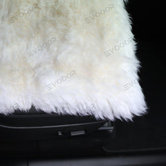 Faux Sheepskin Front Seat Covers Black/White For Tesla Model S/X/3/Y (2012-2023) 2PCS - Evooor