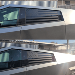 Rear Window American Flag Vinyl Stickers (2PCS) for Tesla Cybertruck - Evooor