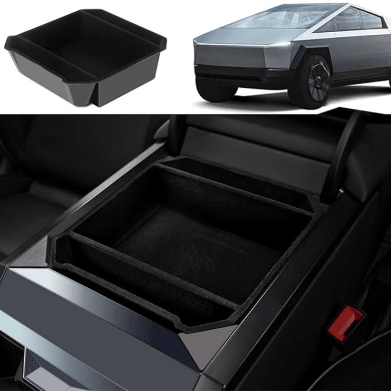 OEM Flocking Center Console Organizer Storage Box for Tesla Cybertruck - Evooor