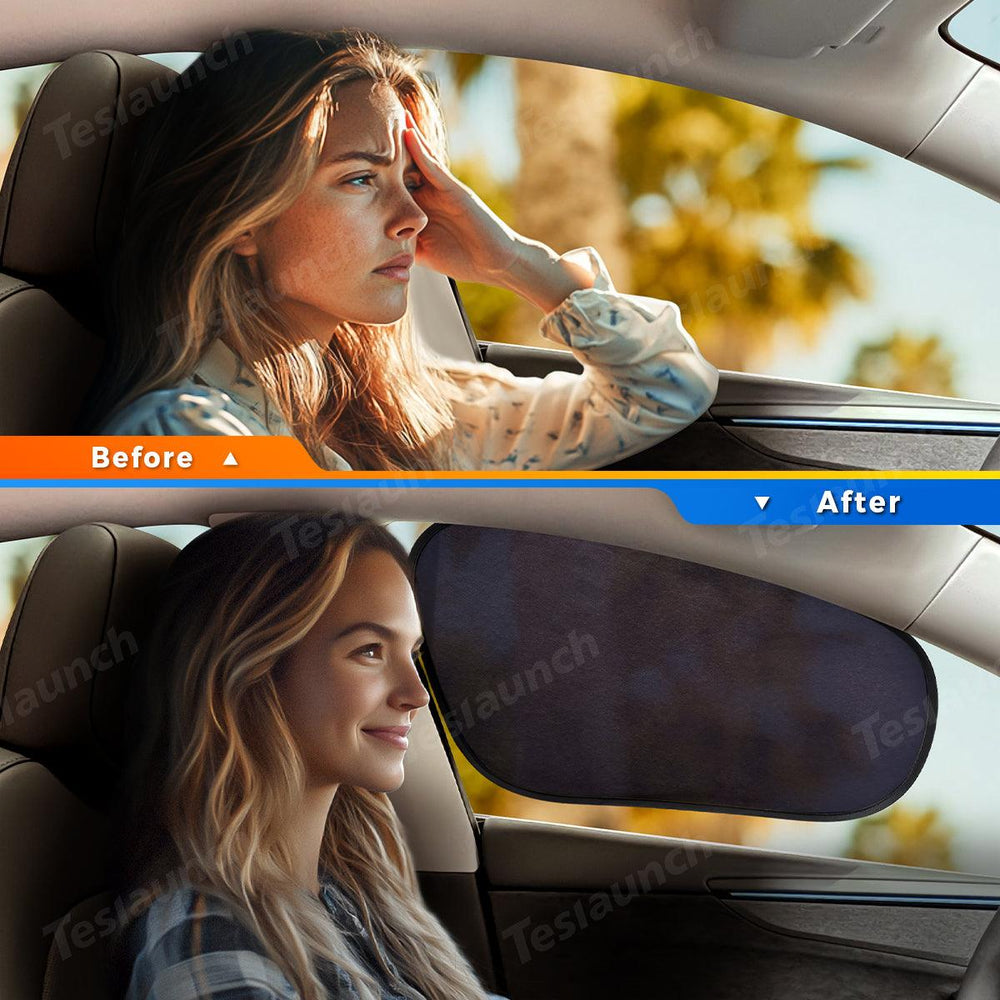 Static Cling Mesh Insulated Side Window Sunshade For Tesla Model Y - Evooor