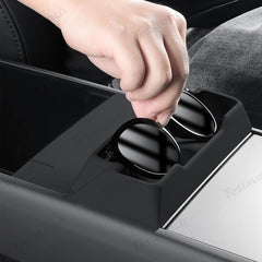 Multi-Functional Silicone Center Console Glasses Tray for Tesla Model Y Juniper 2025+ - Evooor