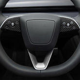 High-Quality Carbon Fiber Steering Wheel Panel Protectors (2 Pieces) for Tesla Model 3 - Durable Upgrade for Highland Driving - Evooor
