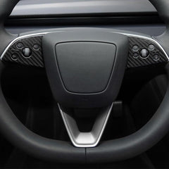 High-Quality Carbon Fiber Steering Wheel Panel Protectors (2 Pieces) for Tesla Model 3 - Durable Upgrade for Highland Driving - Evooor