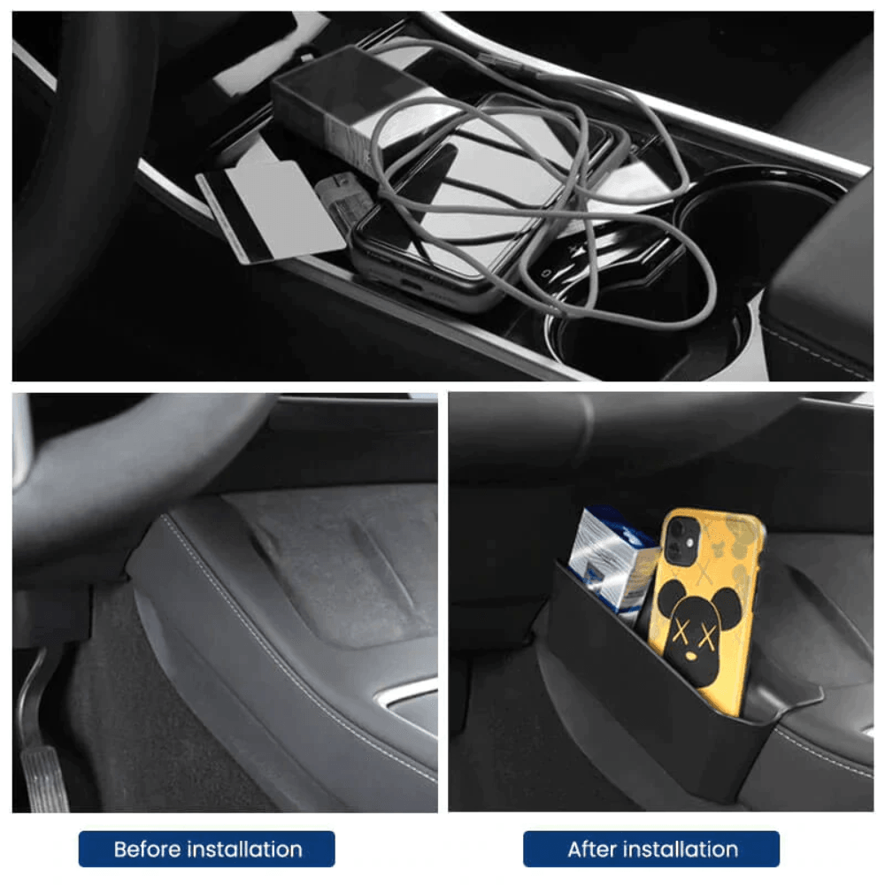 Model Y Center Console Side Organizer Storage Box (1 Pair)for Tesla (2021-2023) - Evooor