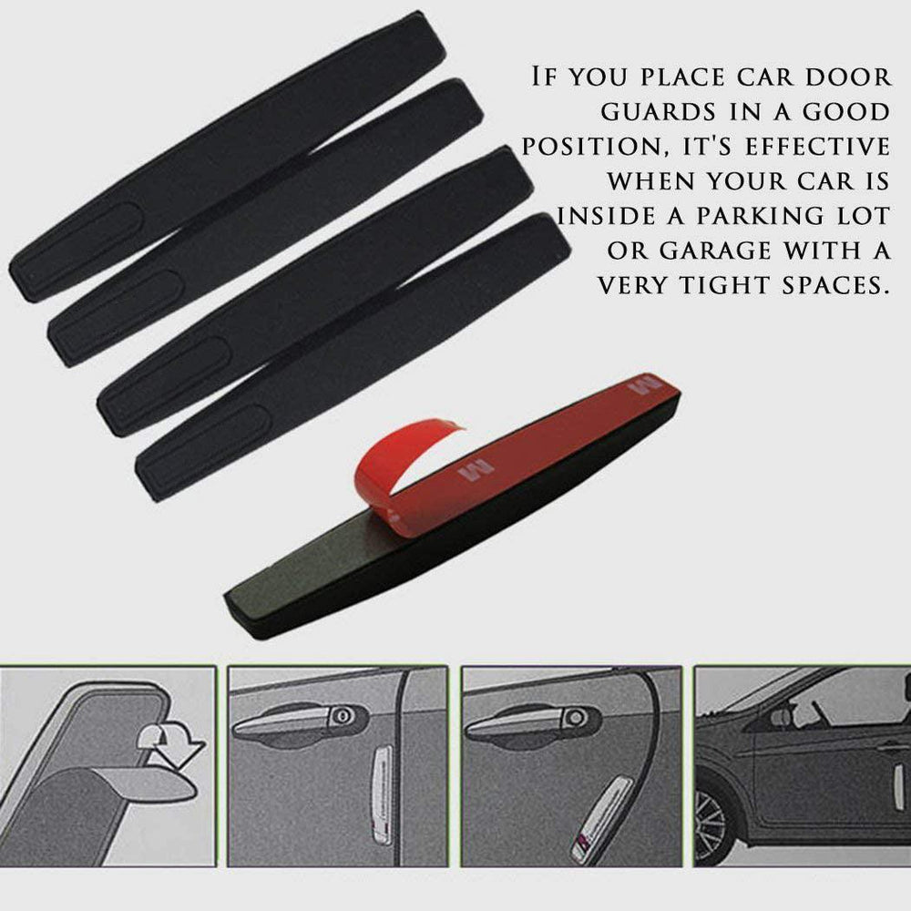 Car Door Edge Guards Set - 4 Pieces, Scratch-Resistant and Anti-Collision Protection for Tesla Model 3/Y/S/X/Cybertruck - Evooor