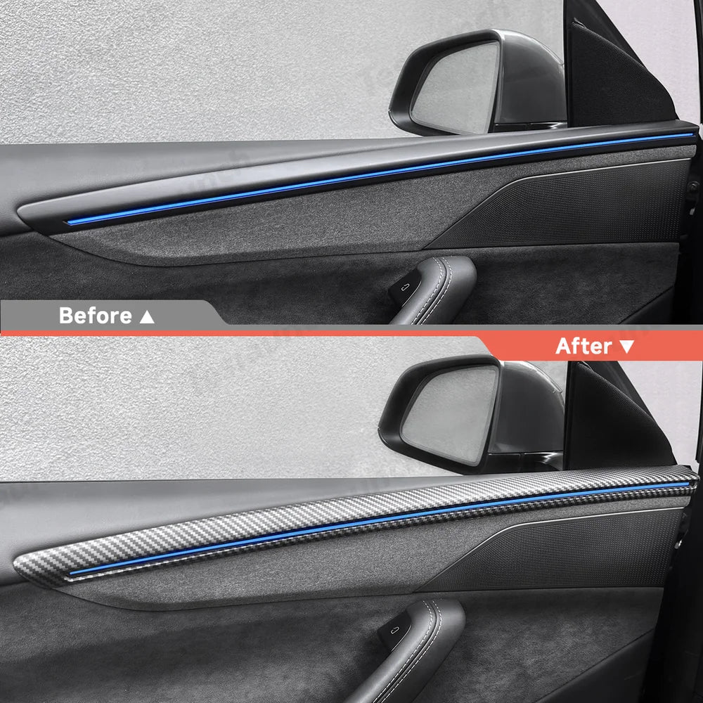 Luxury Juniper 2025+ Tesla Model Y Interior Door Panel Trim Cover Set - 4 Pieces, ABS Material - Evooor