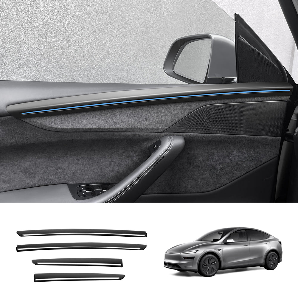 Luxury Juniper 2025+ Tesla Model Y Interior Door Panel Trim Cover Set - 4 Pieces, ABS Material - Evooor