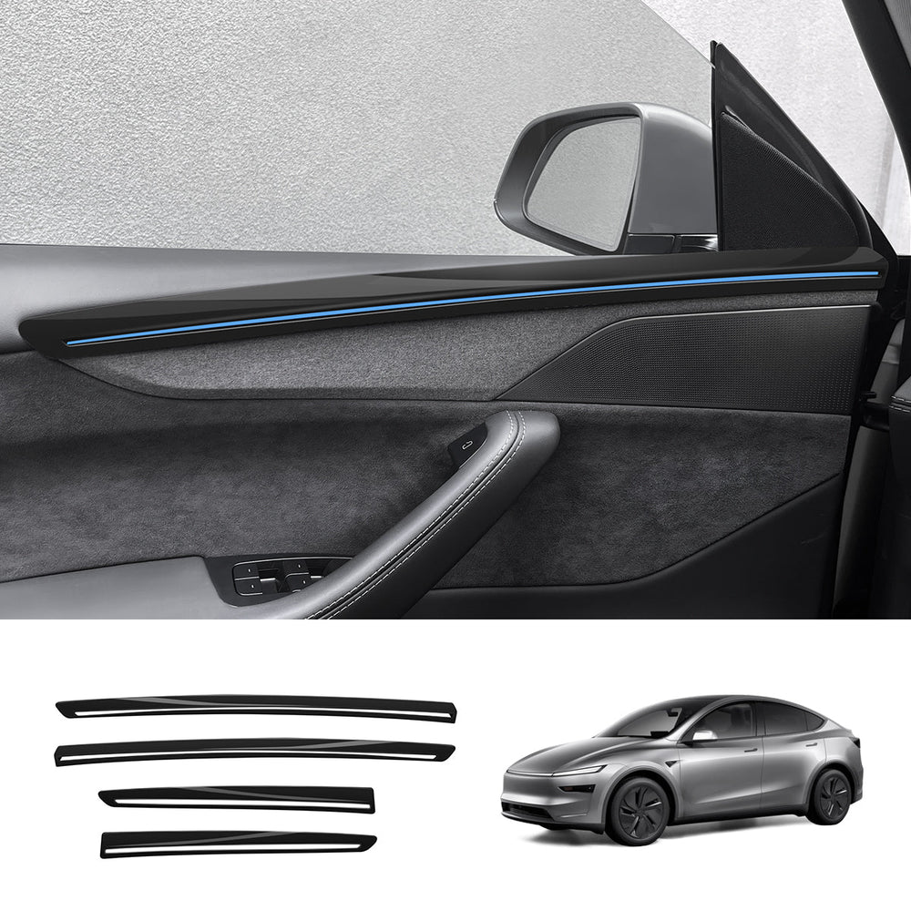 Luxury Juniper 2025+ Tesla Model Y Interior Door Panel Trim Cover Set - 4 Pieces, ABS Material - Evooor