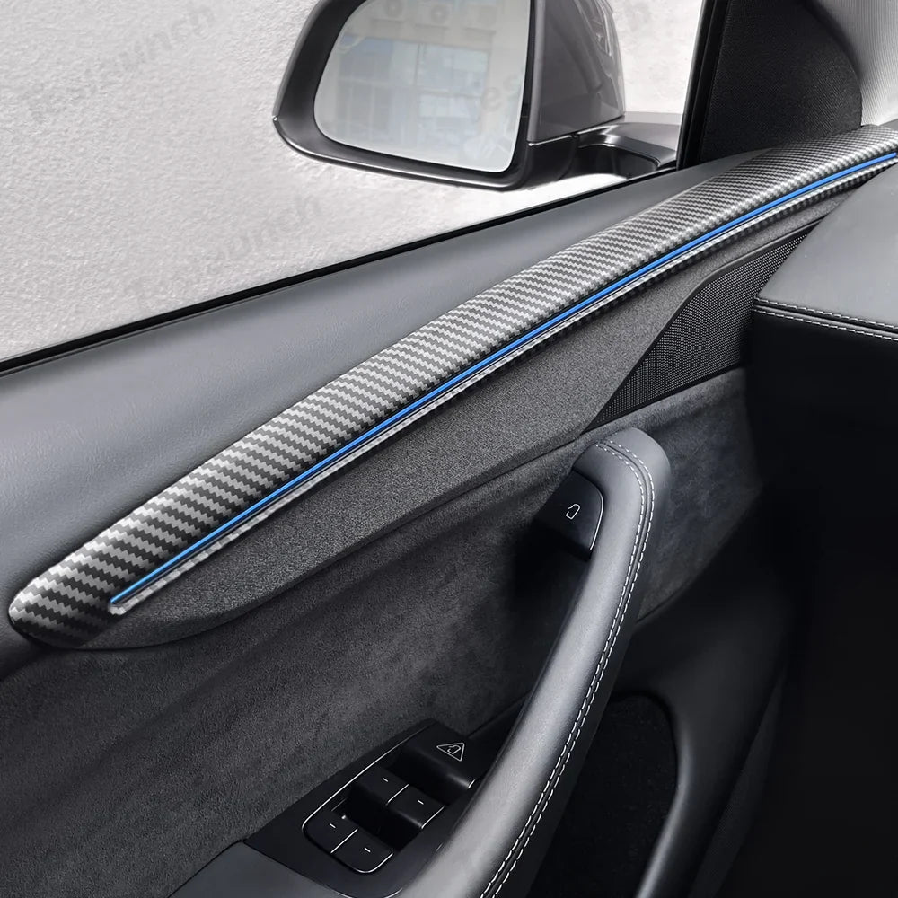 Luxury Juniper 2025+ Tesla Model Y Interior Door Panel Trim Cover Set - 4 Pieces, ABS Material - Evooor